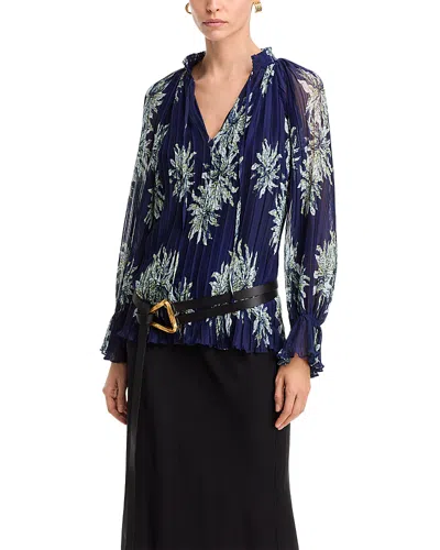 Ramy Brook Kassie Floral Top In Navy Floral