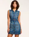 Ramy Brook Katalina Sleeveless Denim Mini Dress In Medium Wash