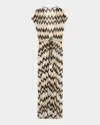 Ramy Brook Katherine Chevron Knit Maxi Dress In Neutral Chevron