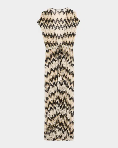 Ramy Brook Katherine Chevron Knit Maxi Dress In Neutral Chevron