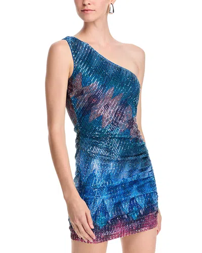 Ramy Brook Kathreen Dress In Blue Chevron