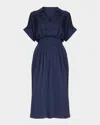 Ramy Brook Kayleigh Satin Midi Dress In Spring Navy