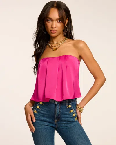 Ramy Brook Kennedi Strapless Pleated Top