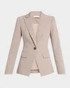 Ramy Brook Kensington Embellished Single-breasted Blazer In Natural Rhinestone