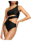 RAMY BROOK KEZIA WOMENS ONE SHOULDER CUT-OUT ONE-PIECE SWIMSUIT