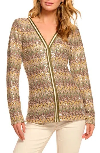 Ramy Brook Kiki Sequin Ikat Sweater In Boca Sequin