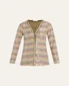 Ramy Brook Kiki Sequined Chevron Cardigan In Green