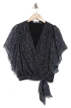 Ramy Brook Kitty Flutter Sleeve Crop Top In Black