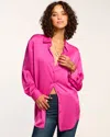 Ramy Brook Kolby Oversized Button Down Blouse In Magenta