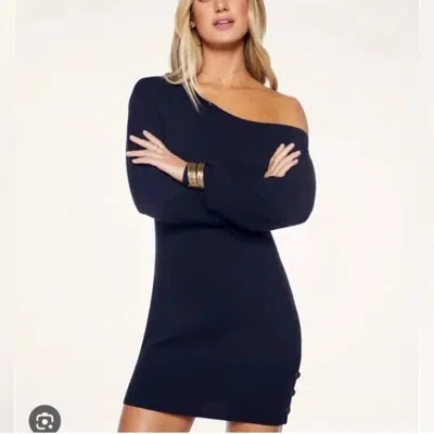 Ramy Brook Kortney Off The Shoulder Mini Dress In Black In Blue