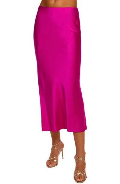 Ramy Brook Krisia Silk Midi Skirt In Purple