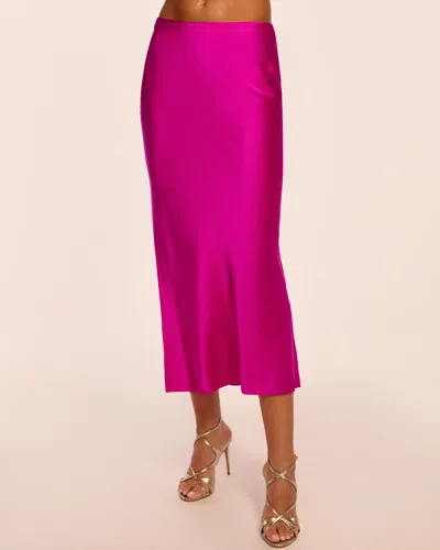 Ramy Brook Krisia Silk Slip Midi Skirt Fiesta Pink In Purple