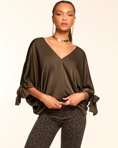 Ramy Brook Krista V-neck Blouse In Green