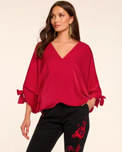 Ramy Brook Krista V-neck Blouse In Red