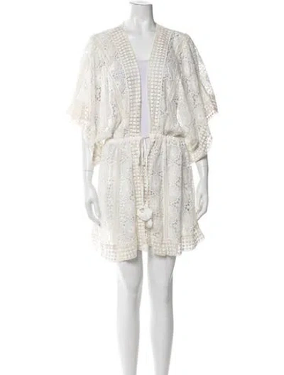 Pre-owned Ramy Brook Lace Pattern Cover-up In Neutrals