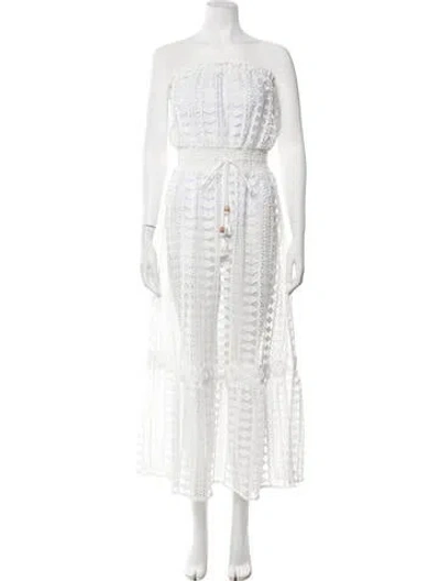Pre-owned Ramy Brook Lace Pattern Long Dress W/ Tags In White