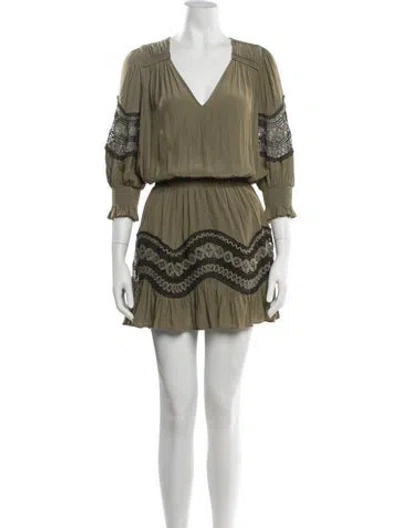 Pre-owned Ramy Brook Lace Pattern Mini Dress In Green
