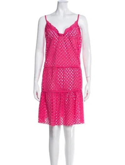 Pre-owned Ramy Brook Lace Pattern Mini Dress W/ Tags In Pink