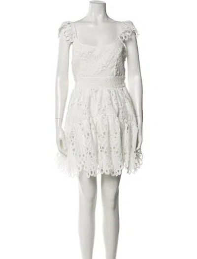 Pre-owned Ramy Brook Lace Pattern Mini Dress In White