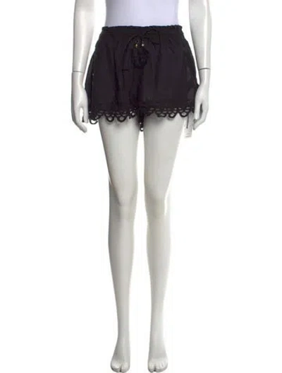 Pre-owned Ramy Brook Lace Pattern Mini Shorts In Black