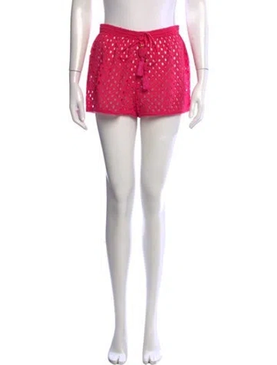 Pre-owned Ramy Brook Lace Pattern Mini Shorts In Pink