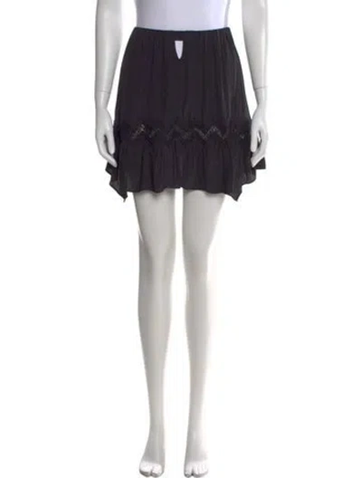 Pre-owned Ramy Brook Lace Pattern Mini Skirt In Black