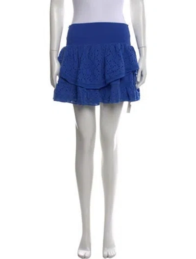 Pre-owned Ramy Brook Lace Pattern Mini Skirt In Blue