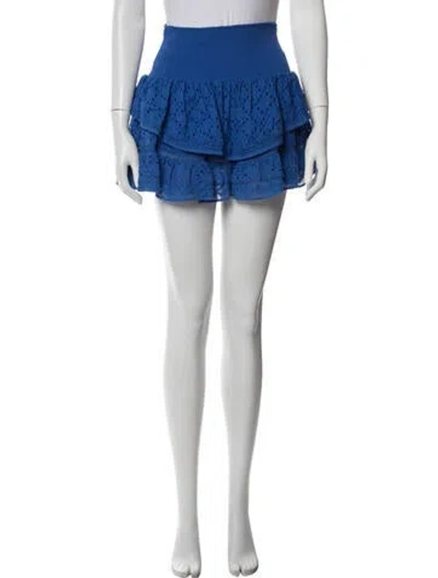 Pre-owned Ramy Brook Lace Pattern Mini Skirt In Blue/white