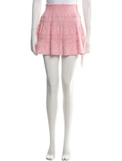Pre-owned Ramy Brook Lace Pattern Mini Skirt In Pink