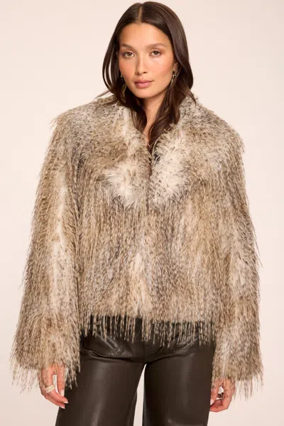Ramy Brook Lacey Faux Fur Jacket In Bone Fur