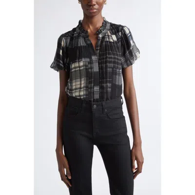 Ramy Brook Lacey Puff Sleeve Top In Black