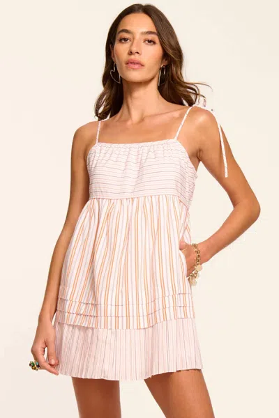 Ramy Brook Lacie Striped Mini Dress In Sunset Orange In Multi
