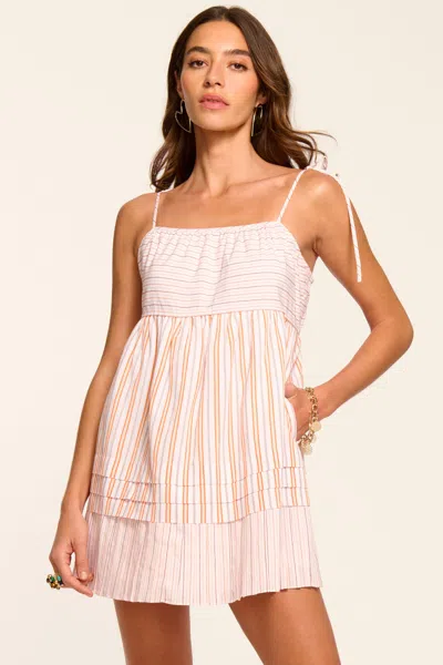 Ramy Brook Lacie Tie Shoulder Mini Dress In Orange