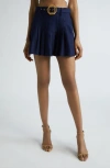 Ramy Brook Landry Belted Mini Skirt In Spring Navy