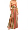Ramy Brook Lanette Silk Chiffon Maxi Skirt In Mint Stripe In Multi