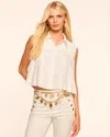 Ramy Brook Laura Pleated Sleeveless Top In Ivory