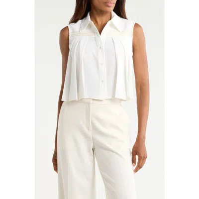 Ramy Brook Laura Sleeveless Shirt In White