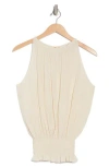 Ramy Brook Lauren Smock Waist Sleeveless Top In White