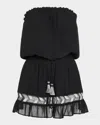Ramy Brook Lauryn Drawstring Mini Dress In Black W White