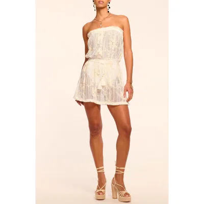 Ramy Brook Lauryn Floral Print Strapless Cover-up Dress In White