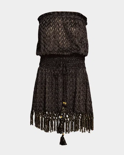 Ramy Brook Lauryn Strapless Crochet Mini Dress In Black