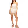 Ramy Brook Lauryn Strapless Crochet Mini Dress In White Gold Zigzag