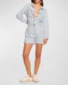 Ramy Brook Lavinia Relaxed Denim Romper In Bleached Wash