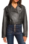 Ramy Brook Layana Faux Leather Motorcycle Jacket In Black Faux Leather