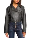Ramy Brook Layana Faux Leather Motorcycle Jacket In Black Faux Leather