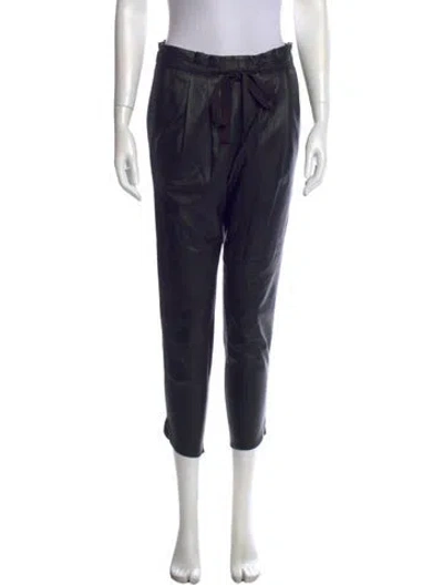 Pre-owned Ramy Brook Leather Skinny Leg Pants In Black