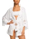 Ramy Brook Leilanni Embroidered Coverup Mini Dress In White