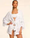 Ramy Brook Leilanni Embroidered Coverup Mini Dress In White