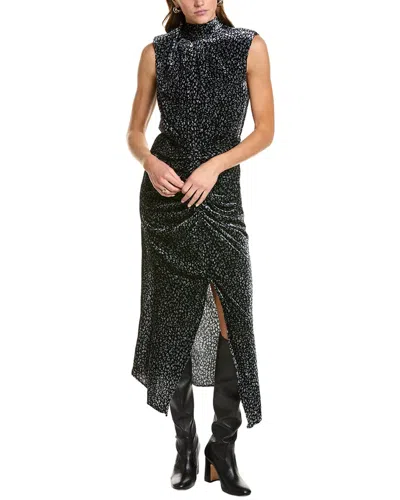 Ramy Brook Lennon Silk-blend Velvet Midi Dress In Black