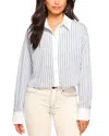 Ramy Brook Lennox Embellished Shirt In Blue Stripe